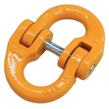 Load image into Gallery viewer, A hammerlock, a link that connects chains to other fittings when the chain link is too small. Made of high-quality alloy steel, drop forged and heat-treated for strength and flexibility. Easy to assemble and disassemble, often used to connect winch hooks to steel cable/synthetic winch rope. Consist of two separate body pieces, a tapered shaft, and a sleeve Size: 13mm WLL: 5.3ton BS: 21.2ton Grade: 80 (T8) Test certificate supplied upon request 