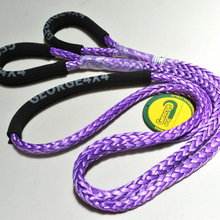 Load image into Gallery viewer, George4x4 Bridle Rope is constructed of a unique ultra-high molecular weight polyethylene material(UHMWPE), also known as Dyneema/Spectra. It is extremely high-strength and low-stretch. Description:   UV resistant, waterproof and more durable Very light, can float in water Both ends have protective sleeves and one sliding sleeve on the middle Australian made, Australian tested Features:  10mm, Minimum Breaking force rated 9500kg Visible colour-purple