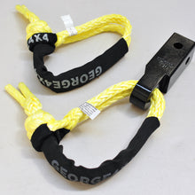 Load image into Gallery viewer, 1pc*Soft Shackle (Yellow diamond), Australian made  10mm*60cm  Breaking Strength: 13300kg    1pc*Soft Shackle Hitch (Matte Black)   length: 170mm  WLL: 5000kg, Breaking Strength: 20000kg    Features:  Hitch made of Aluminium Alloy T6, Light and convenient 50mm*50mm*170mm (170mm length) WLL 5000kg, Minimum Breaking test: 20000kg The hitch hole is smooth and round edge, friendly designed for Soft Shackle Can connect directly with soft shackles and D shackles