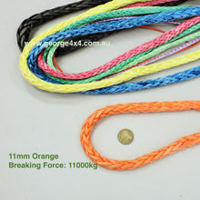 Load image into Gallery viewer, GEROGE4x4 HMPE Ropes can be used as Electric Winch ropes, Hand Winch ropes, Wakeboarding ropes, Tow or Towing ropes, Mooring ropes, Yacht ropes, Ropes for aviation, Ropes for works in forests, Ropes for rescue services, Ropes for energy industry and many other...  George4x4 HMPE rope is sold per Meter   Features:   High strength-to-weight ratio  Stronger than steel wire  High UV resistance  Floats and does not absorb water  Low stretch  Easy to splice 