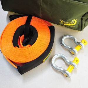 4WD Recovery kit: Snatch Strap + 2*Rated Shackles + Large Bag George4x4