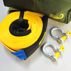 4WD Recovery kit: Snatch Strap + 2*Rated Shackles + Large Bag George4x4