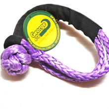 Load image into Gallery viewer, 1pc*Soft Shackle (Purple button), Australian made  11mm  Breaking Strength: 18000kg    Standard length Available:  55cm/60cm/65cm/70cm  Custom length acceptable! Contact us: sales@george4x4.com.au   Features:  Hand spliced in Australia, Tested by NATA-accredited lab Super lightweight, can float in water UV-resistant, waterproof and more durable Protect sleeve fitted 