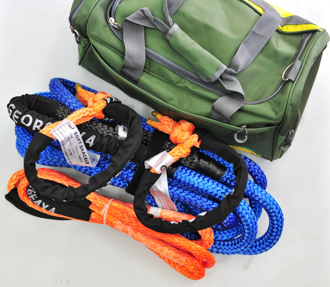 KR8S15BB-Kinetic Rope 8600kg*9m + Soft Shackle + Bridle Rope  +Bag George4x4 Recovery kit