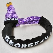 Load image into Gallery viewer, 1pc*Soft Shackle(Purple diamond), Australian made  Rope Diam: 11mm  Breaking Strength: 15000kg    Standard length available:  50cm/55cm/60cm/65cm/70cm/75cm  Length when Closed as Shackle  20cm/22cm/24cm/26cm/28cm/30cm Features:  Hand spliced in Australia, Tested by NATA-accredited lab Super lightweight, can float in water UV-resistant, waterproof and more durable Protective sleeve fitted More durable design (Black Eye)