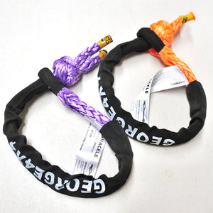4WD Recovery Kit: 11000kg Orange/Purple Bridle (equalizer) Rope + Soft shackle + Snatch Ring