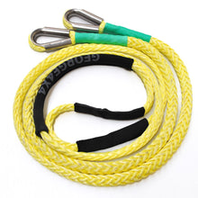 Load image into Gallery viewer, George4x4 Bridle Rope is constructed of a unique ultra-high molecular weight polyethylene material(UHMWPE), also known as Dyneema/Spectra. It is extremely high-strength and low-stretch. Description:  Waterproof and more durable Made of UHMWPE rope, very light, can float in water High Abrasion resistance and good UV resistance No stretch, easy handling Hard Eye designed-Heavy duty Reinforced eyelets with STAINLESS STEEL THIMBLE Australian-made, Australian tested FEATURES:  10mm, rated breaking 9500kg