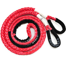 Load image into Gallery viewer, George4x4 Bridle Rope is constructed of a unique ultra-high molecular weight polyethylene material(UHMWPE), also known as Dyneema/Spectra. It is extremely high-strength and low-stretch. Description:  UV resistant, waterproof and more durable Very light, can float in water Both ends have protective sleeves and one sliding sleeve on the middle Australian-made, Australian tested Features:  14mm, rated 18000kg Visible colour-red