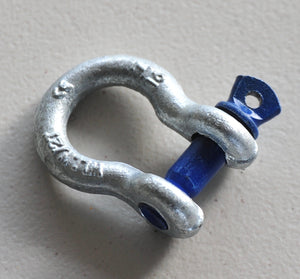 Rated Bow Shackle 2000kg 12.5mm for Trailer's Safety Chain Blue Pin