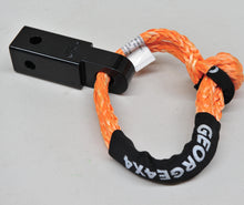 Load image into Gallery viewer, 1pc*Soft Shackle (Orange button), Australian made  11mm*65cm  Breaking Strength: 18000kg    1pc*Soft Shackle Hitch  170mm  Breaking Strength: 20000kg    Features:  Hitch made of Aluminium Alloy T6, Light and convenient 50mm*50mm*170mm (170mm length) WLL 5000kg, Minimum Breaking test: 20000kg The hitch hole is smooth and round edge, friendly designed for Soft Shackle Hitch is multiple-holes designed to connect vertically and horizontally