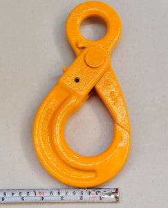 G80 Self Locking Safety Hook 13mm WLL 5.3ton Eye Type, Grade 80 Chain Lifting Sling