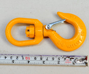 G80 Swivel Hook with Latch 6mm WLL 1.12ton, Grade 80 Chain Lifting Sling Components