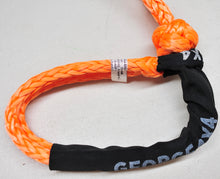 Load image into Gallery viewer, 1pc*Soft Shackle (Orange diamond), Australian made  Rope Diam: 11mm  Breaking Strength: 15000kg    Standard length available:  50cm/55cm/60cm/65cm/70cm  Length when Closed as Shackle  20cm/22cm/24cm/26cm/28cm  Custom length acceptable!   Contact us: sales@george4x4.com.au    Features:  Hand spliced in Australia, Tested by NATA-accredited lab Super lightweight, can float in water UV-resistant, waterproof and more durable Protective sleeve fitted