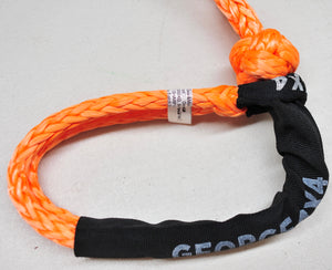 1pc*Soft Shackle (Orange diamond), Australian made  Rope Diam: 11mm  Breaking Strength: 15000kg    Standard length available:  50cm/55cm/60cm/65cm/70cm  Length when Closed as Shackle  20cm/22cm/24cm/26cm/28cm  Custom length acceptable!   Contact us: sales@george4x4.com.au    Features:  Hand spliced in Australia, Tested by NATA-accredited lab Super lightweight, can float in water UV-resistant, waterproof and more durable Protective sleeve fitted