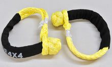 Load image into Gallery viewer, George4x4  Button knot  Soft Shackle Description: Button knot Soft Shackle*2pcs/1pc Hand spliced in Australia, Tested by NATA-accredited lab Super lightweight, can float in water UV-resistant, waterproof and more durable Protective sleeve fitted Features: 10mm*50cm/55cm/60cm/65cm Breaking Strength: 16000kg