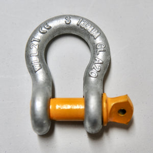 Rated Bow Shackle 2000kg 1/2" 13mm for Trailer Safety Chain Yellow Pin