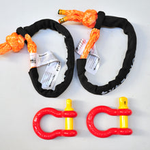 Load image into Gallery viewer, 4WD Recovery Kit Shackle Combo: Soft shackle 15000kg 2pcs + Rated Steel Shackle 2pcs + Steel Shackle Isolator