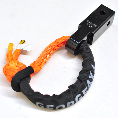 1pc*Soft Shackle (Orange diamond), Australian made  11mm*60cm/65cm  Breaking Strength: 15000kg    1pc*Soft Shackle Hitch (Matte Black)  170mm  Breaking Strength: 20000kg    Features:  Hitch made of Aluminium Alloy T6, Light and convenient 50mm*50mm*170mm (170mm length) WLL 5000kg, Minimum Breaking test: 20000kg The hitch hole is smooth and round edge, friendly designed for Soft Shackle  Can connect directly with soft shackles and D shackles