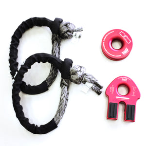 Light Weight Combo(4pcs): 2pcs*19800kg Soft Shackles + G link/Flat Winch link + Snatch Ring