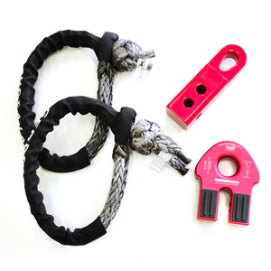 Light Weight Combo(4pcs): 2pcs*19800kg Soft Shackles + G link/Flat Winch link + Soft Shackle Hitch SK+