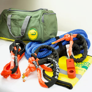 Beach Snatching Recovery kit 8600kg & 11000kg Kinetic+3xSoft Shackle+SK Hitch+Bridle+Damper+Bag