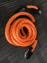 Load image into Gallery viewer, The George4x4 Towing Rope is made of a unique ultra-high molecular weight polyethylene material (UHMWPE), known as Dyneema/Spectra or high-modulus polyethylene (HMPE). High strength and low stretch.  UV resistant, waterproof and more durable Very light, can float in water Both ends have a soft loop and protective sleeves Static Rope Suitable for sailing, off-road towing Fitted for 4WD electric Winch, Hand Winch, Trailer Winch, Towing etc. 11mm, breaking strength 11000kg Australian made, tested