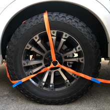 Load image into Gallery viewer, 3 Leg Spare Wheel/Tyre Tie Down Lashing Strap Roof rack Security Adjustable 4WD