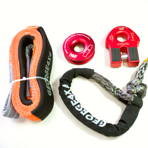 4WD Recovery kit: 19800kg Soft Shackle + G link/Flat Winch link + 11000kg Snatch Ring + Equaliser Strap