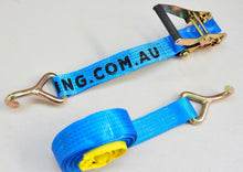 Load image into Gallery viewer, Tie Down strap: Single J hook with Strap and Ratchet buckle 0.5m + Replacement Strap with Single J Hook 3.5m or 5.5m Car Carrying Lashing